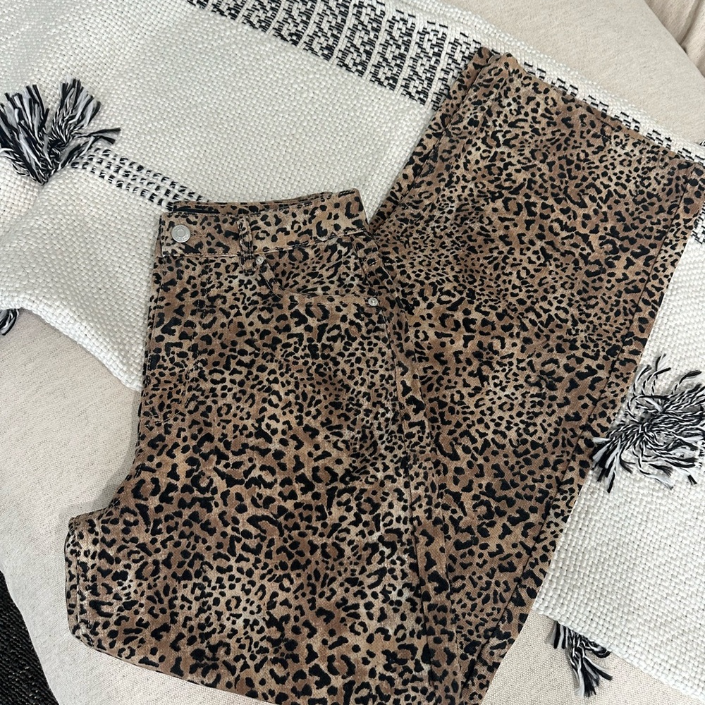 ASOS Design Baggy Jeans in Leopard Print